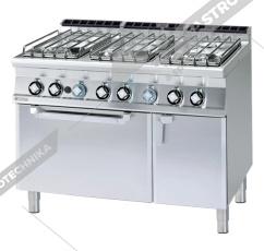 RM Lotus Sporák plynový s plyn troubou GN 2/1 CF6-712GPV