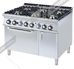 RM Lotus Sporák plynový s plyn troubou GN 2/1 CF6-912GV 