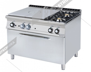 RM Lotus Sporák plynový tálový s el. troubou 3x GN 1/1 TPF2-912GE 