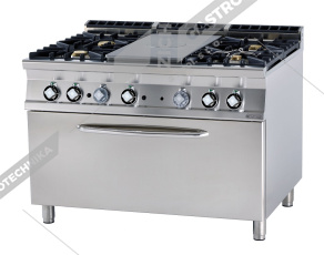 RM Lotus Sporák plynový tálový s el.troubou 3x GN 1/1 TPF4-912GE  