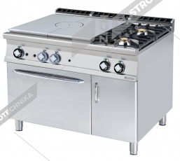 RM Lotus Sporák plynový tálový s plyn troubou GN 2/1 TPF2-912GV  