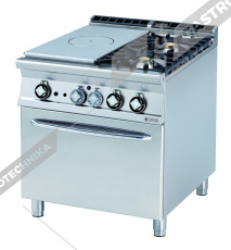 RM Lotus Sporák plynový tálový s plyn troubou GN 2/1 TPF2-98G