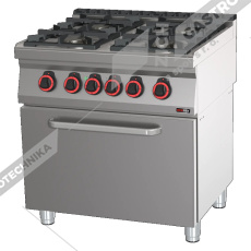 Sporák plynový s el. troubou GN 2/1 SPBT 70/80 21 GE