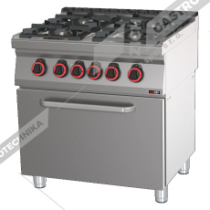 Sporák plynový s el. troubou GN 2/1 SPT 70/80 21 GE