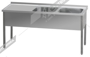 Stůl mycí dvoudřez MSDOL 6014 140x60x90