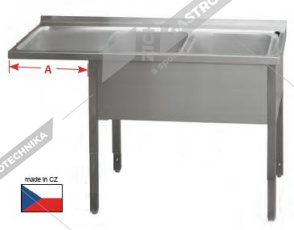 Stůl mycí dvoudřez MSDOL/M 7015 150x70x90