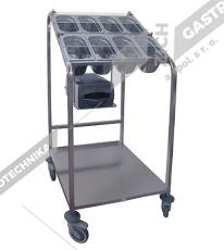Abner Vozík na podnosy a příbory s 1/2 plexi clonou MV-PP 2/53x37